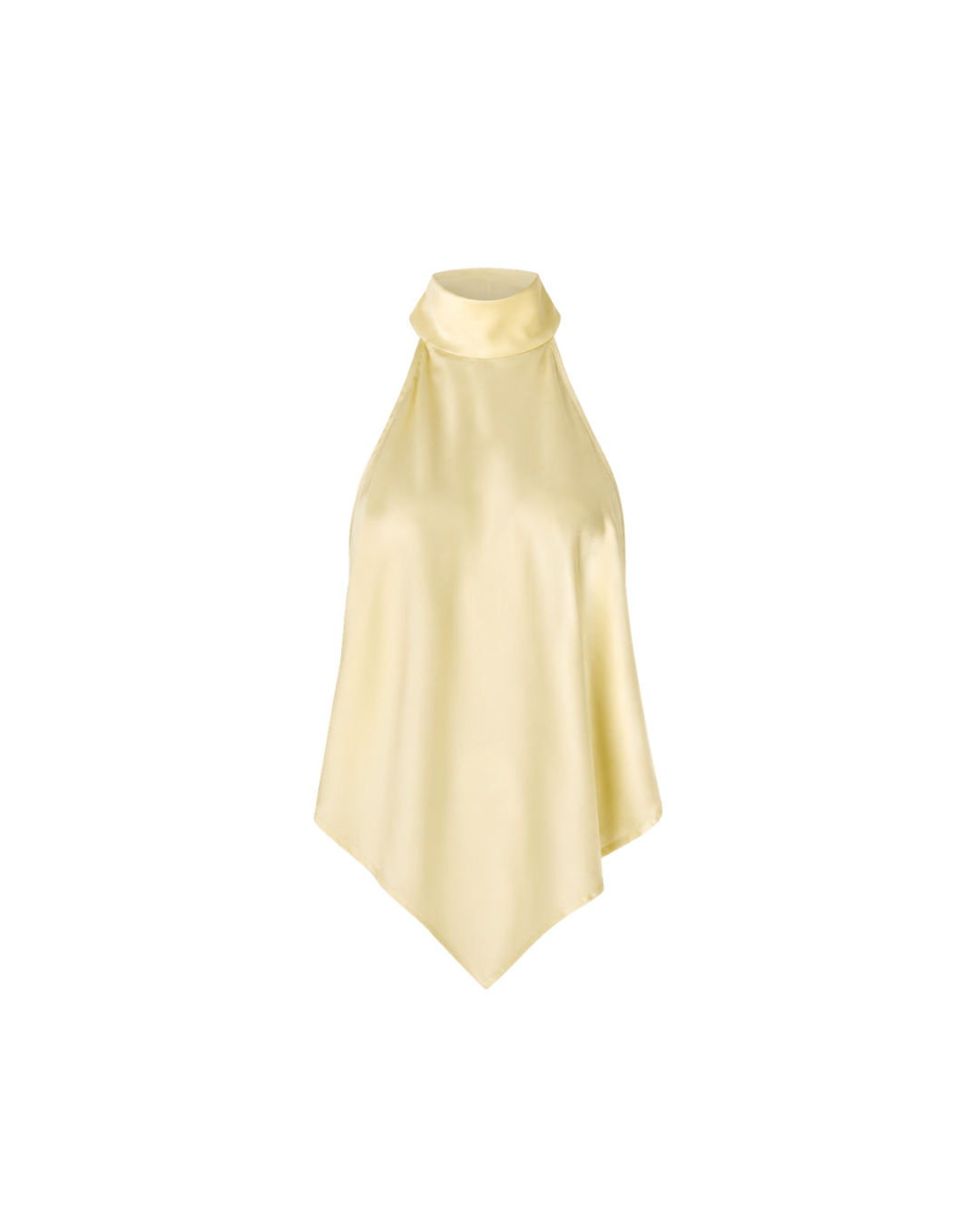 Top CELIÉR halter satin yellow