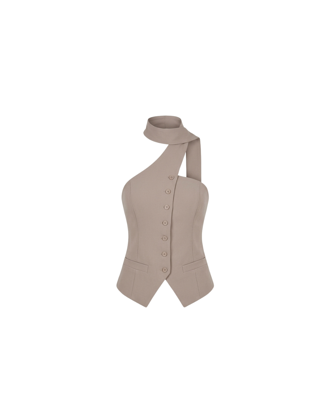 Top CELIÉR chaleco taupe cuello