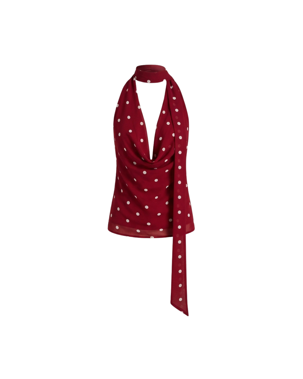 TOP POLKA COWL NECK
