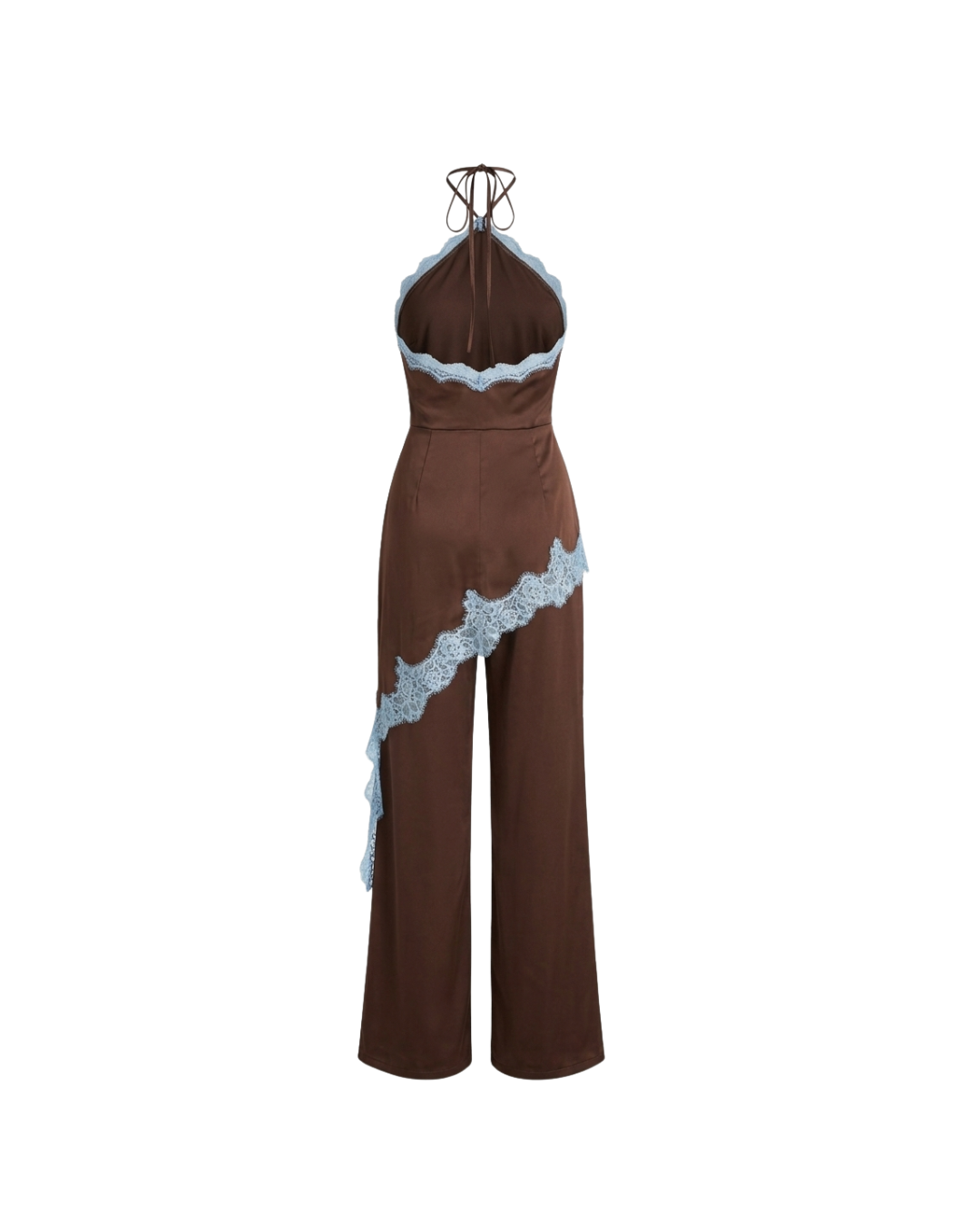 SET HALTER SATIN BROWN