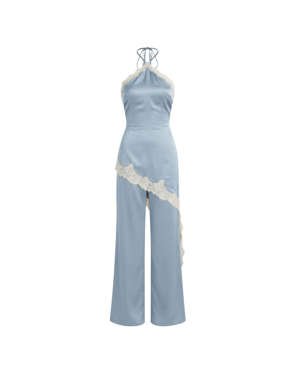 SET HALTER SATIN BLUE