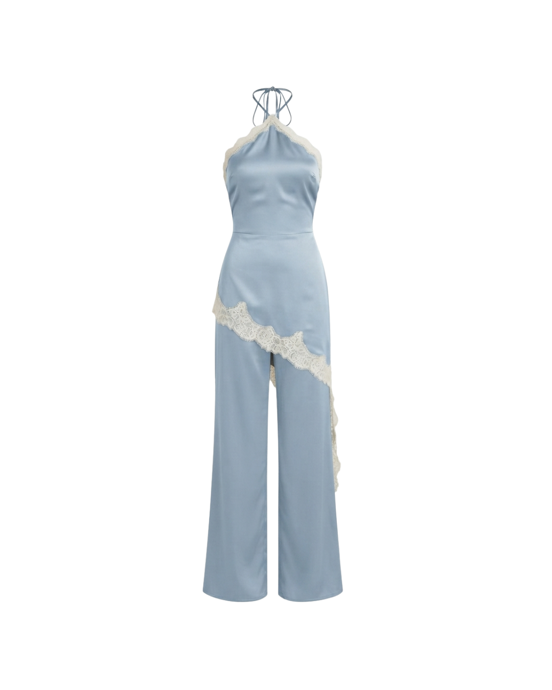 SET HALTER SATIN BLUE