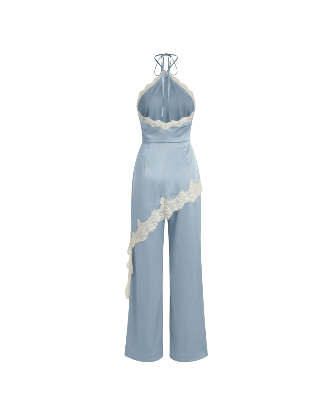 SET HALTER SATIN BLUE