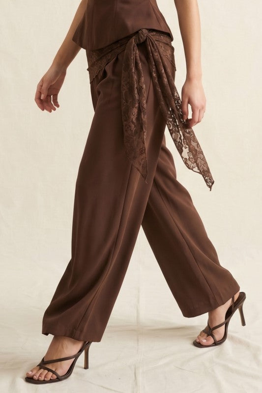 SCARF PANTS BROWN