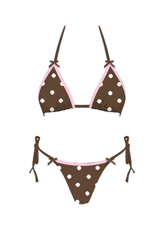 POLKA BIKINI BROWN