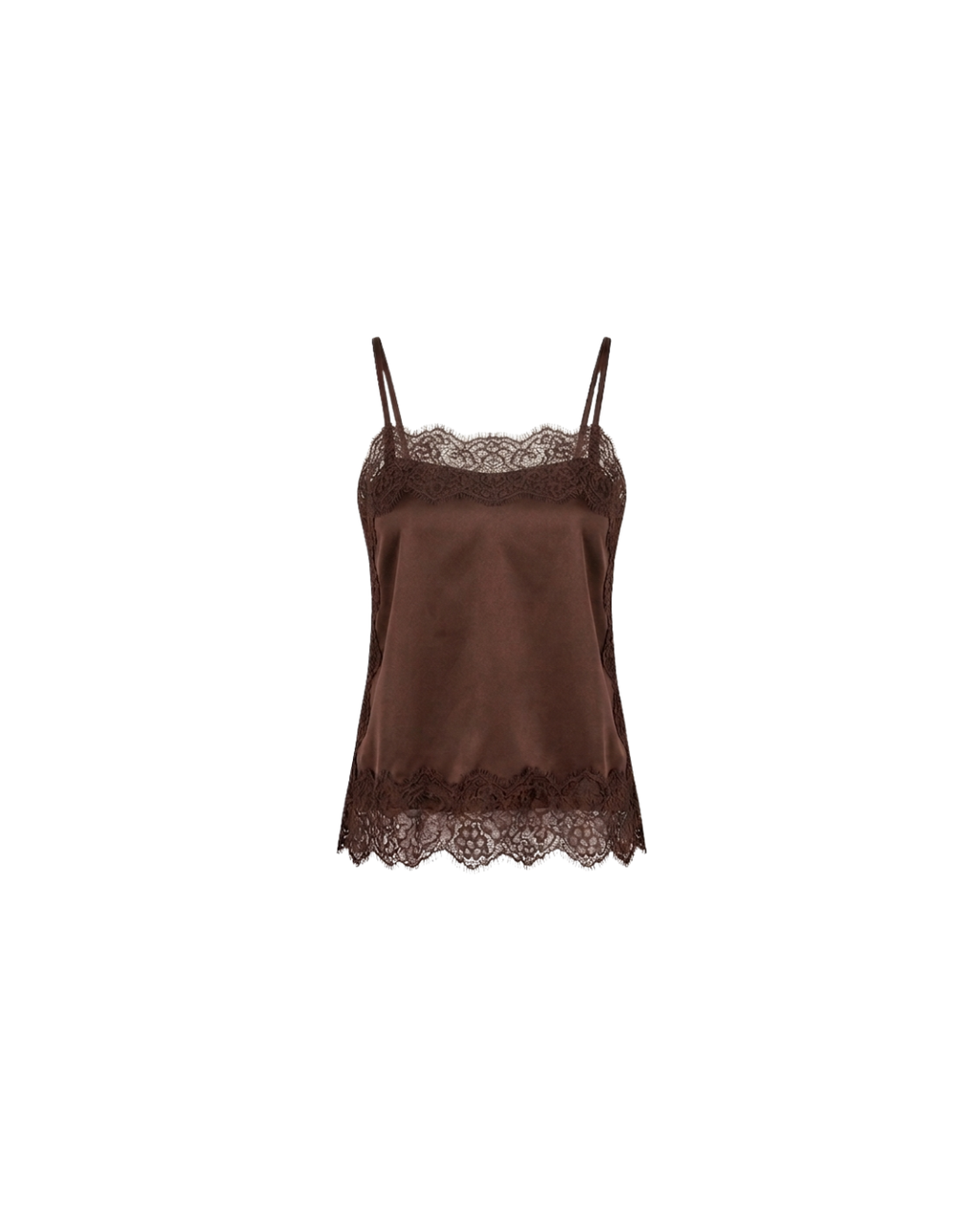 TOP SATIN LACE COFFEE