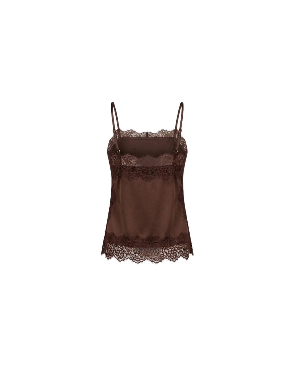 TOP SATIN LACE COFFEE