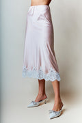 FALDA MIDI SATIN PINK