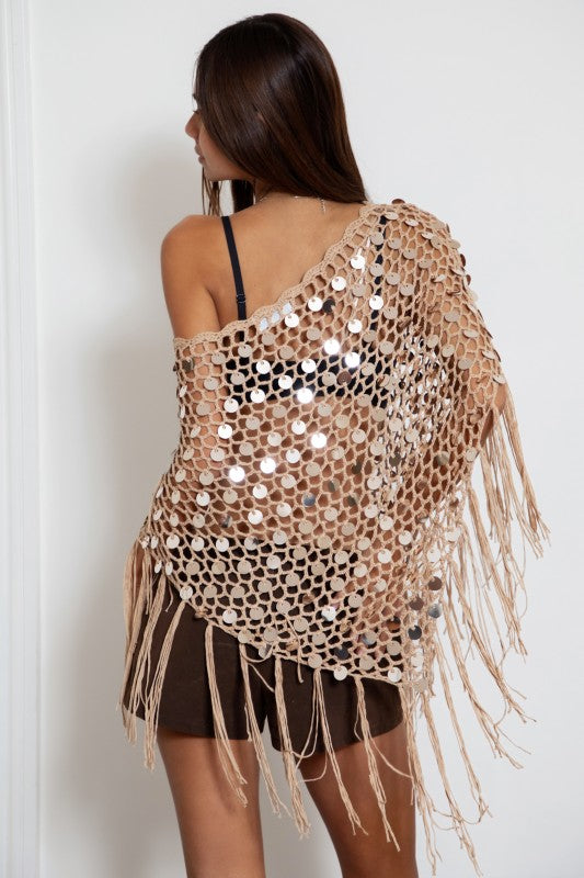 Top CELIÉR open crochet sand