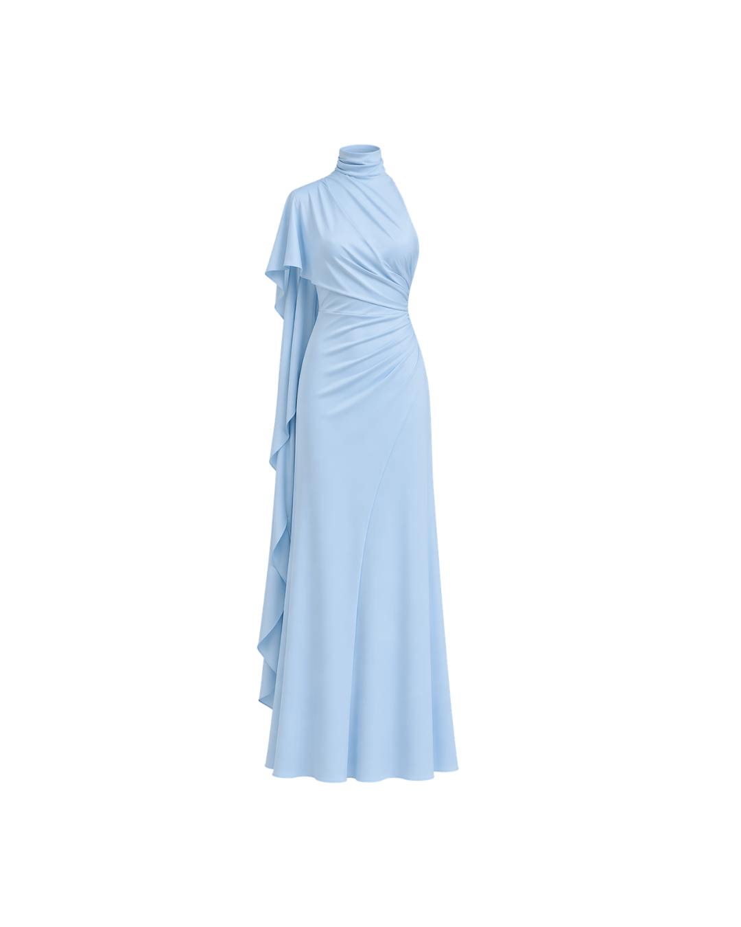 Vestido CELIÉR scarf satin blue