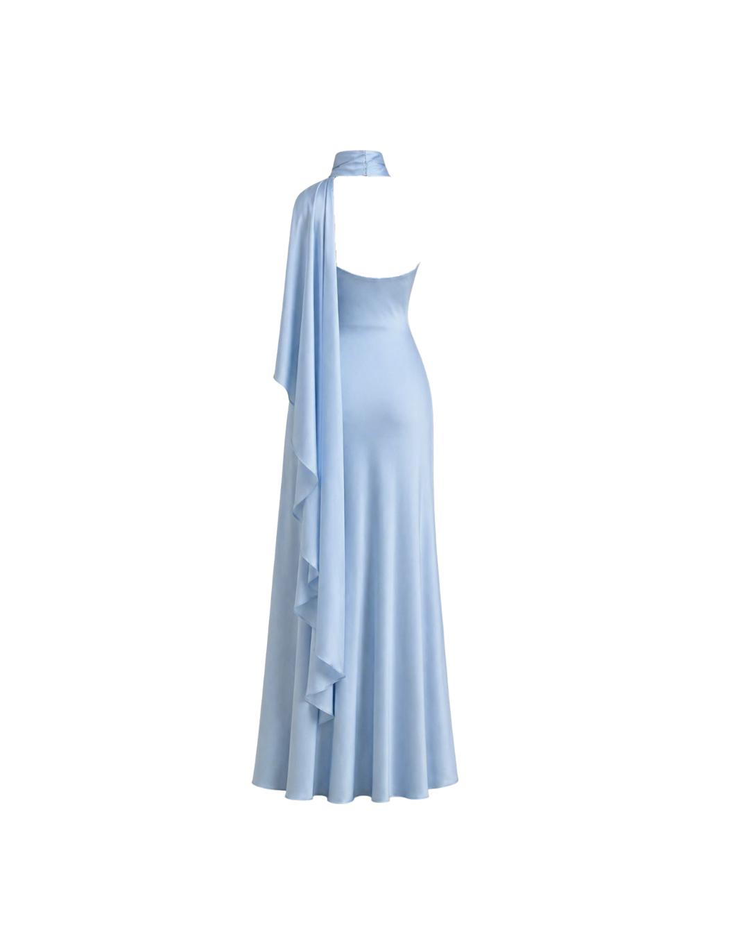 Vestido CELIÉR scarf satin blue