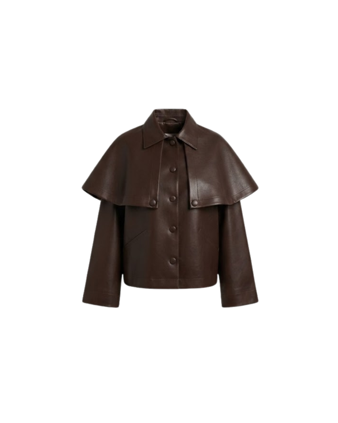 CAPE LEATHER JACKET BROWN