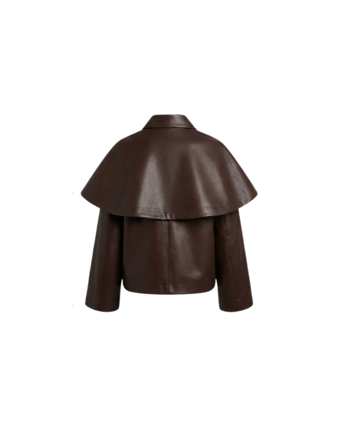 CAPE LEATHER JACKET BROWN
