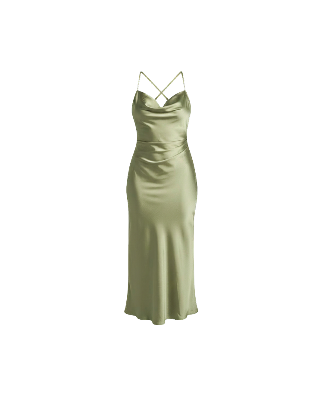 Vestido CELIÉR satin green