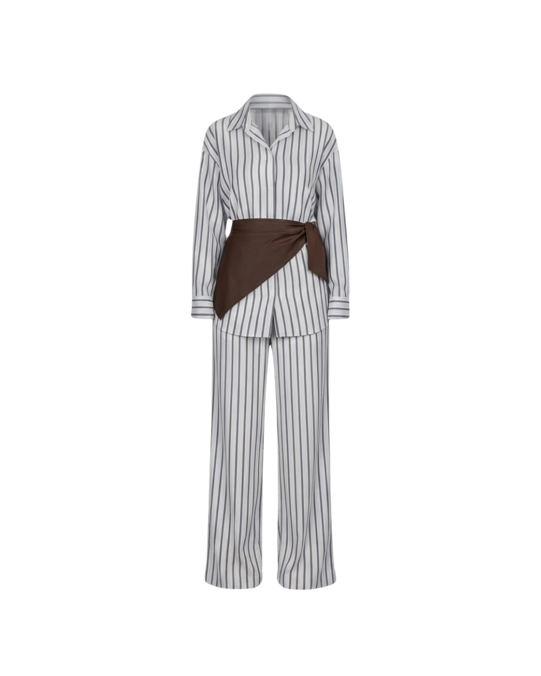 Set CELIÉR scarf striped brown