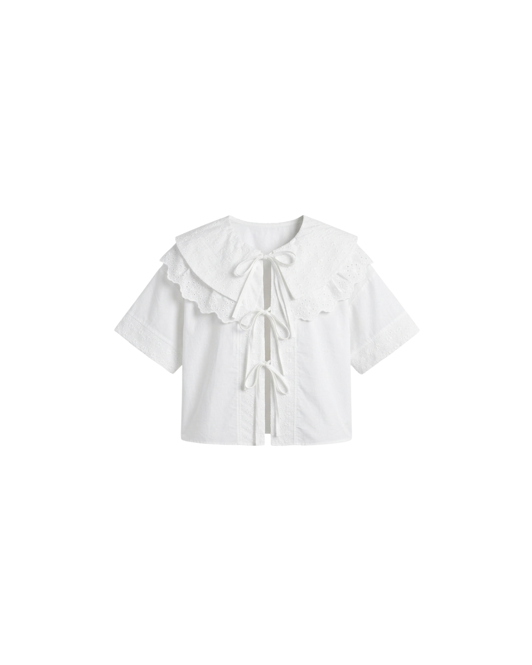 Top CELIÉR collar eyelet white