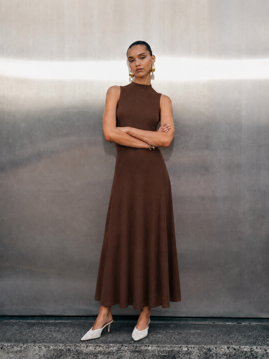 Vestido CELIÉR cuello alto