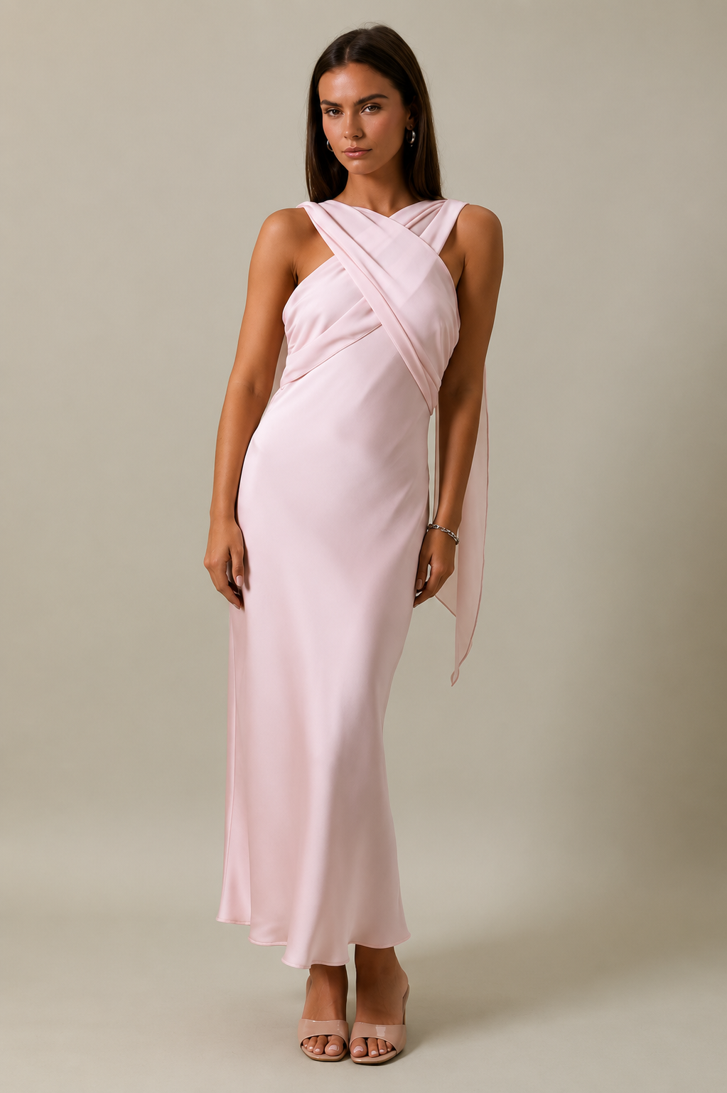 DRESS SCARF SATIN PINK