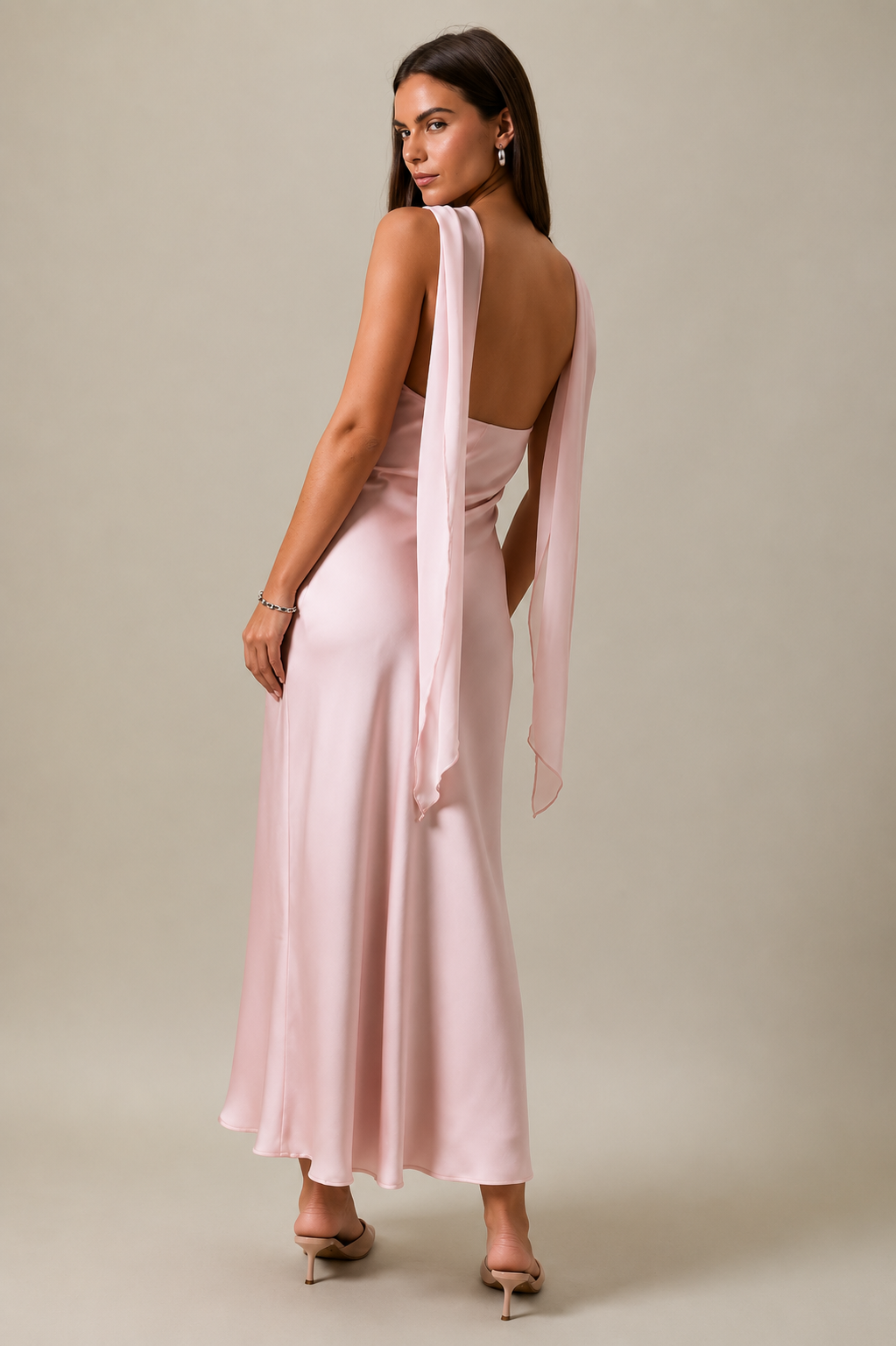 DRESS SCARF SATIN PINK