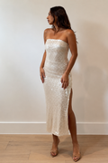 VESTIDO STRAPLEE LENTEJUELAS