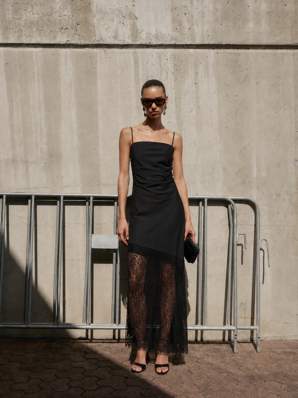 Vestido CELIÉR satin encaje blk