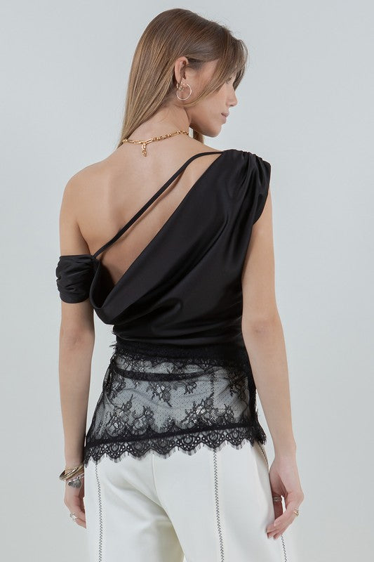 TOP MIX SATIN BLK