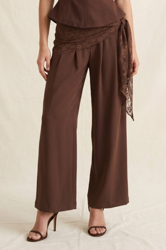 SCARF PANTS BROWN