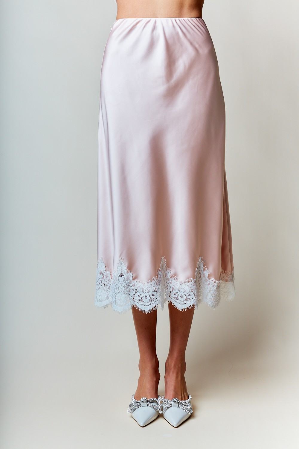 FALDA MIDI SATIN PINK