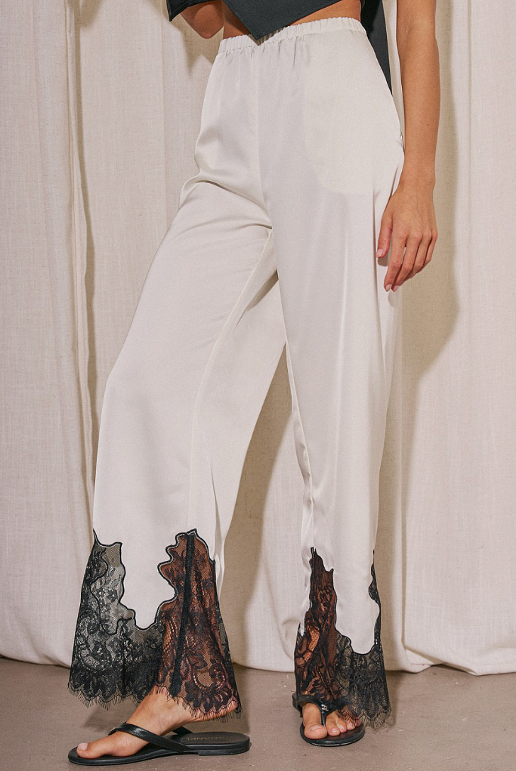 PANTALÓN SATIN ENCAJE