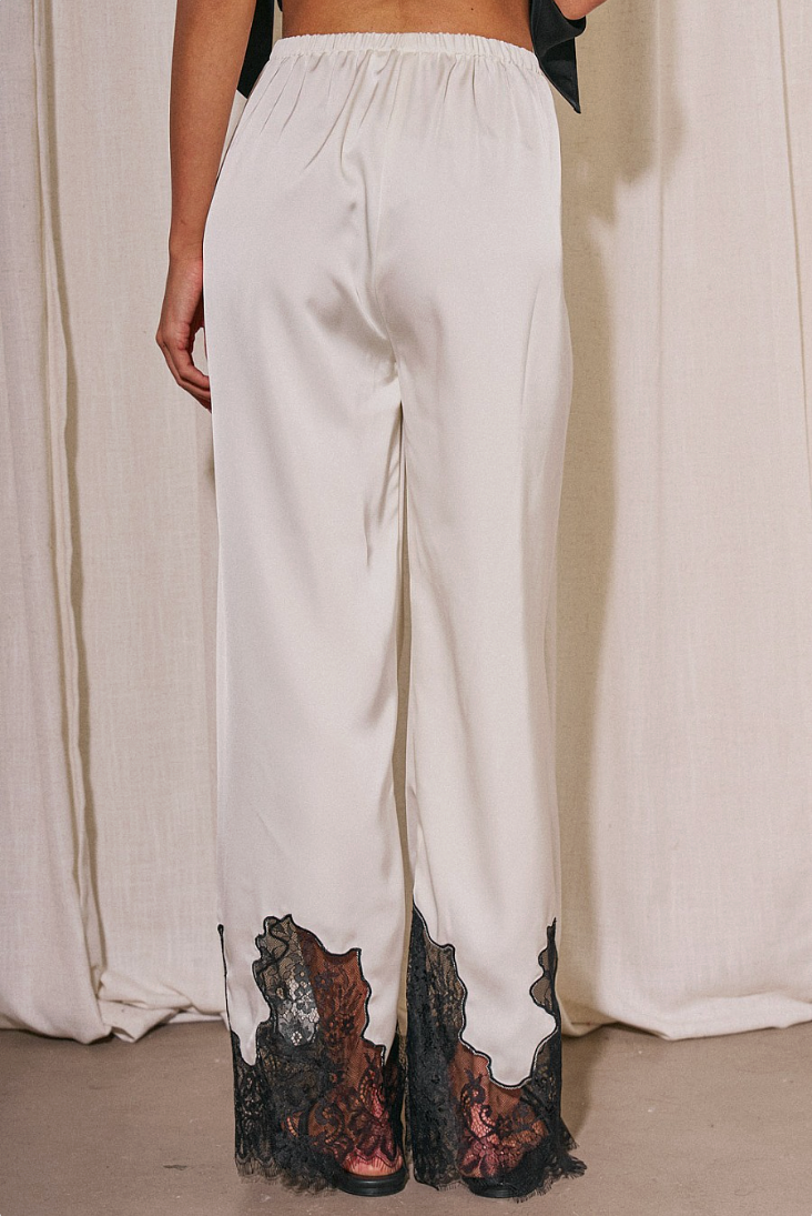 PANTALÓN SATIN ENCAJE